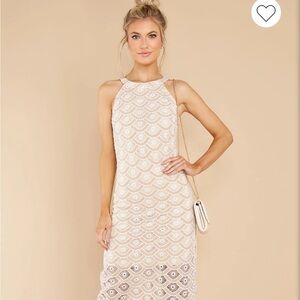 Red Dress Boutique Enchanting Gaze Taupe Midi Dress